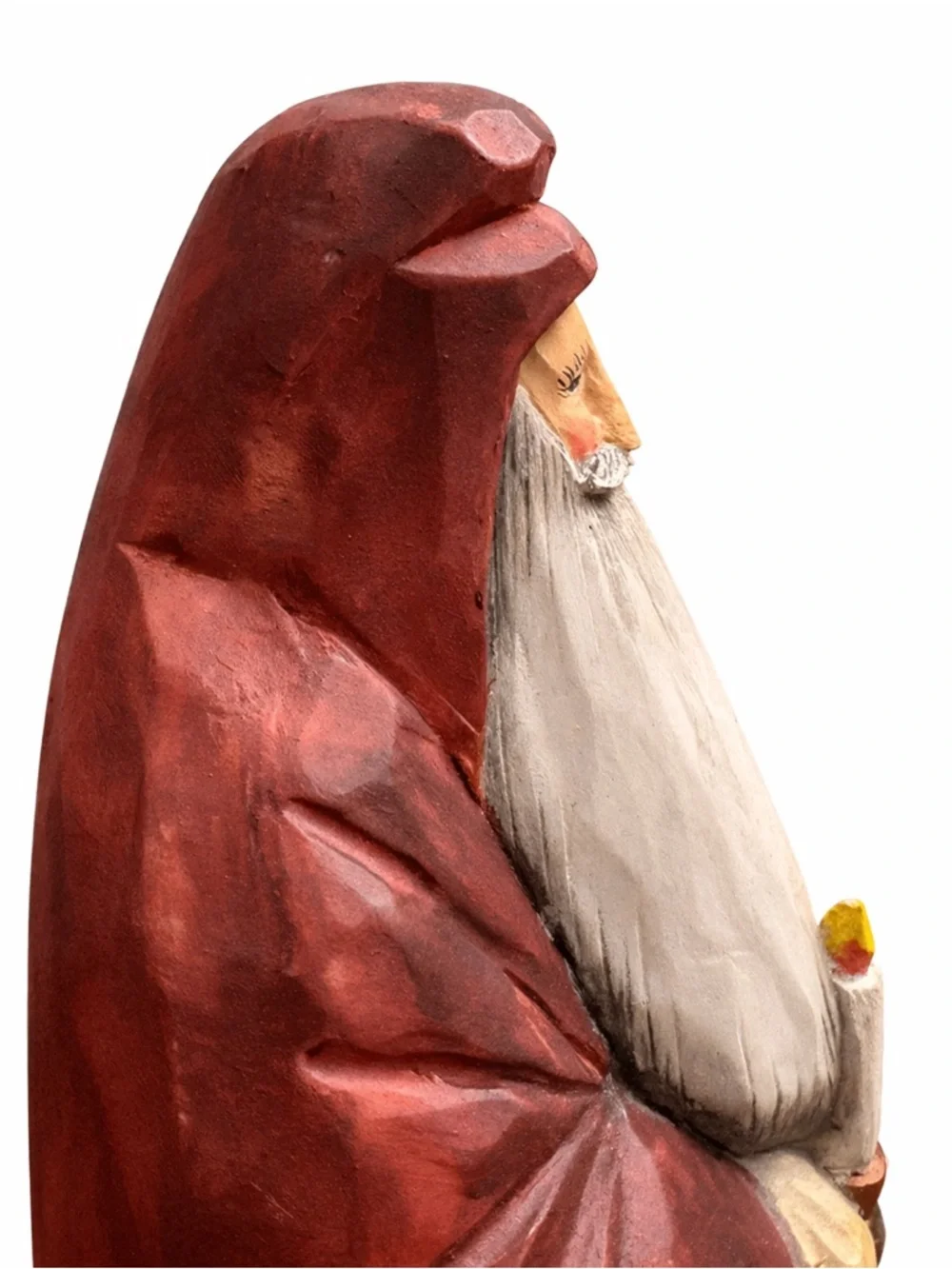 Carved Wood Look Santa Figurine 14” Resin Rustic Folk Art Christmas Decor